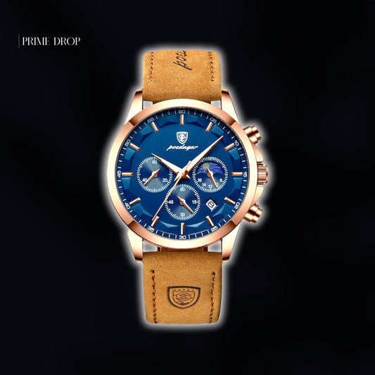 POEDAGAR Luxury Leather Watch