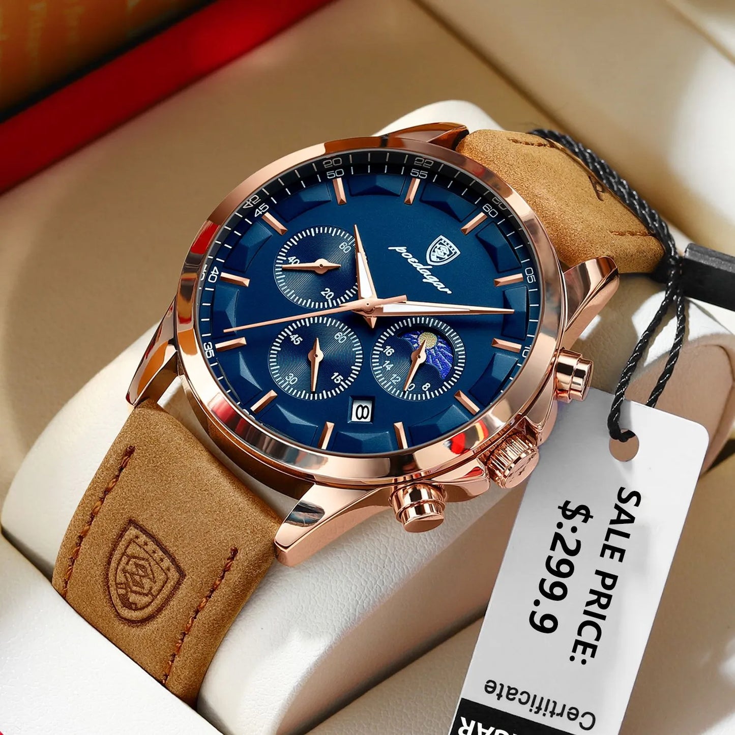 FREE POEDAGAR Luxury Leather Watch - Prime Drop