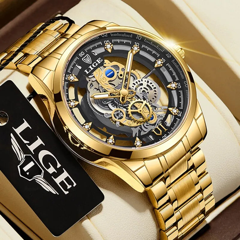 For classic elegance LIGE Skeleton Dial 2024