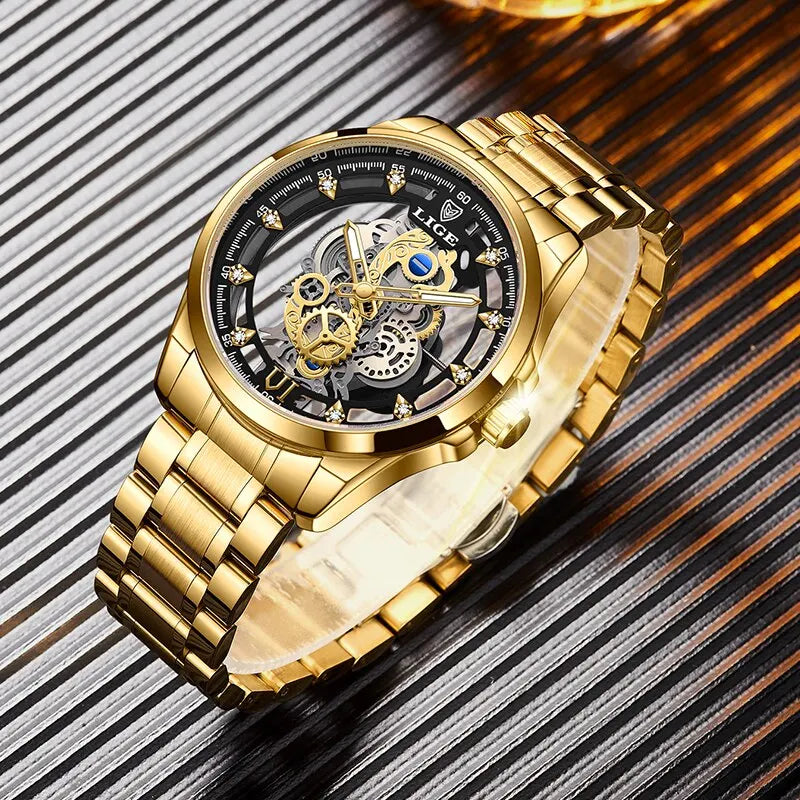 For classic elegance LIGE Skeleton Dial 2024