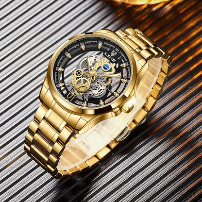 For classic elegance LIGE Skeleton Dial 2024