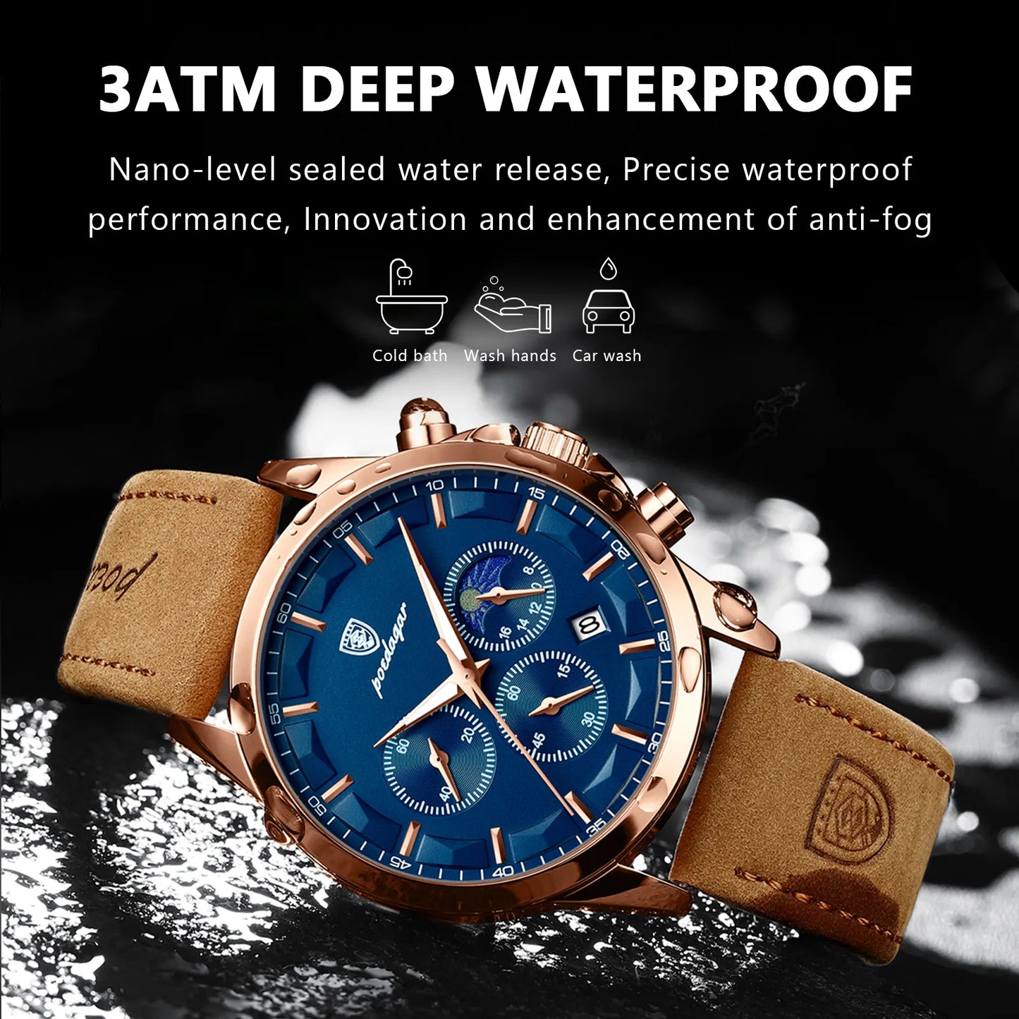 FREE POEDAGAR Luxury Leather Watch - Prime Drop